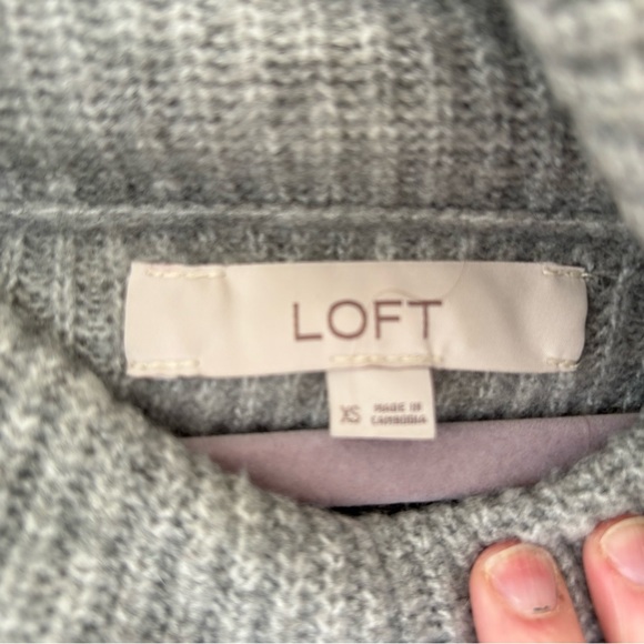 LOFT Heather Gray Cowl Neck Sweater - Picture 3 of 3
